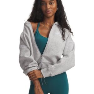 UA Rival Fleece Script Women's Cropped Full Zip