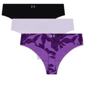 UA Essential Stretch Women's 3-Pack Printed No Show Thong